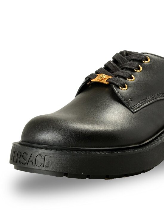 Versace Men\'s Black Leather Lace Up Derby Shoes US 7 IT 40 main image 7